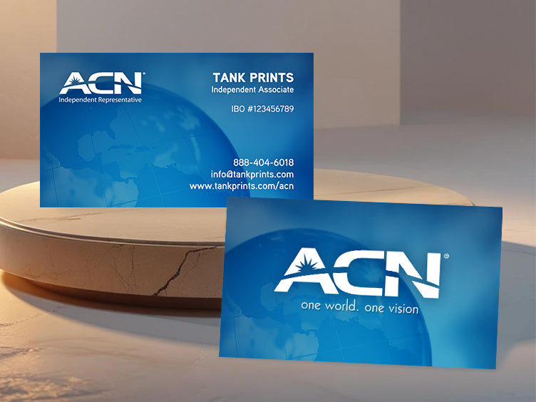 ACN Globe Background Business Cards for Independent Representatives and Associates