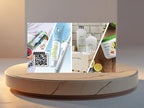 Amway business card front with botanical product imagery with optional QR code