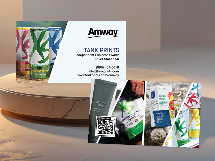 Amway business card energy and lifestyle layout front and back