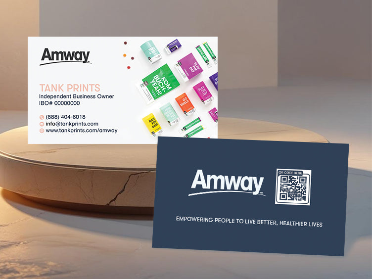 Amway business card modern nutrition supplement layout front and back