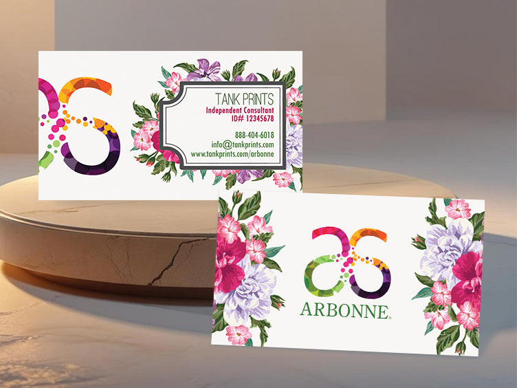 Arbonne Elegant Floral Business Card Design