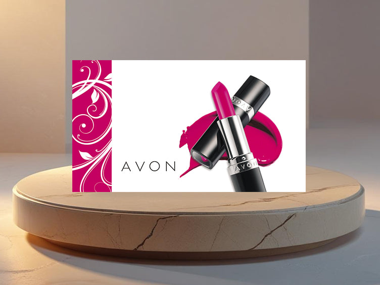 Avon Pink Floral Lipstick Card